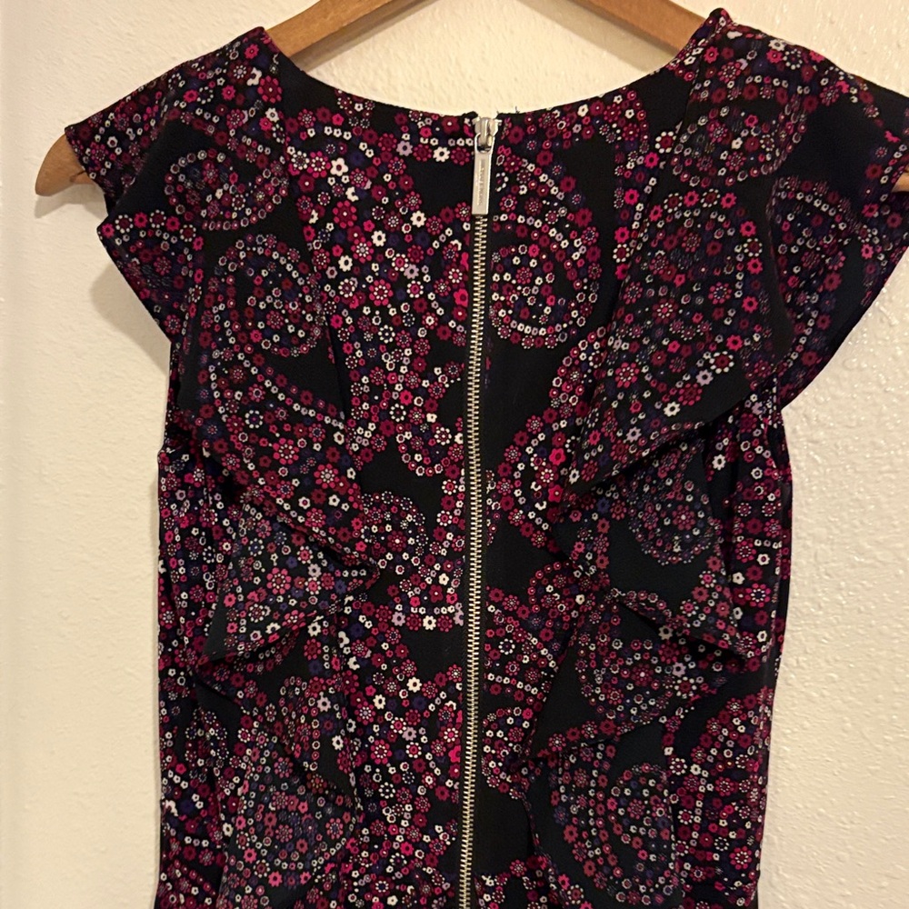 Michael Kors Black and Pink Paisley Mini Dress - Picture 3 of 6